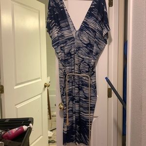 BN Melissa Masse Silk Jersey with adjustable gold silk rope tie belt.